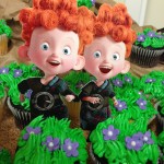 Braves birthday cup cakes