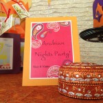Arabian night kids birthday party wishing cards