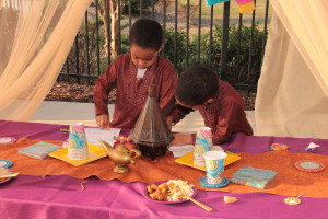 Arabian night kids birthday party card making
