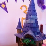 Rapunzel home over the cake