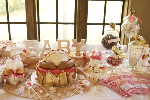 Elegant  Wynter Rose Baby Shower sweet table